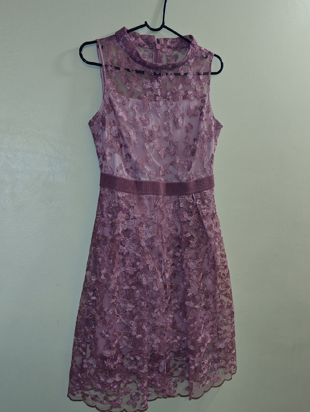 eva mendes for New York & Company Mauve Lace Midi Dress size S